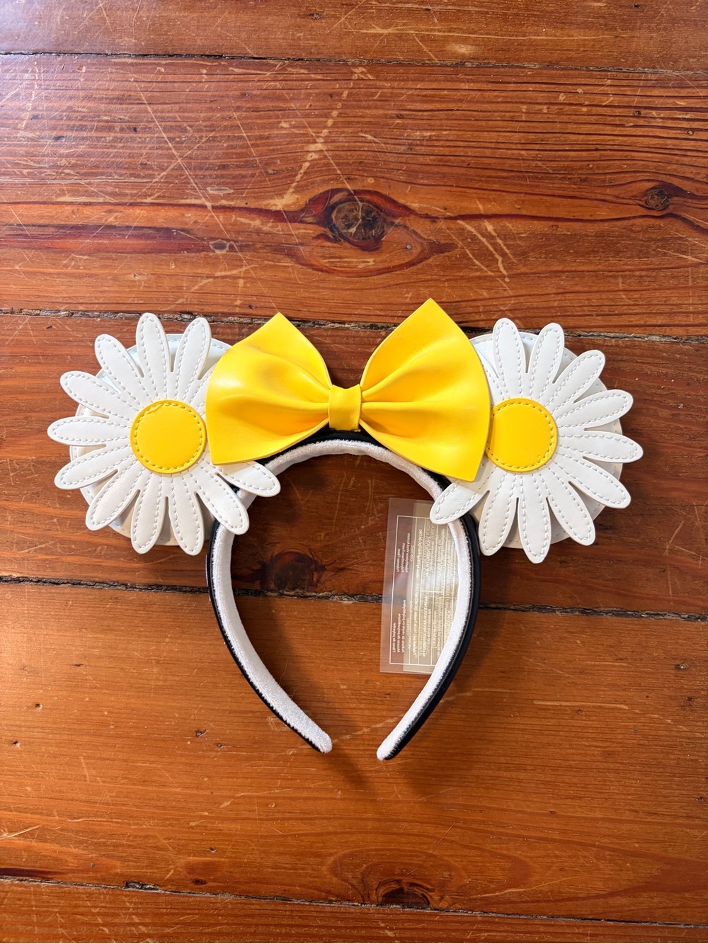 Loungefly White Daisy Ear Headband with Yellow Bow